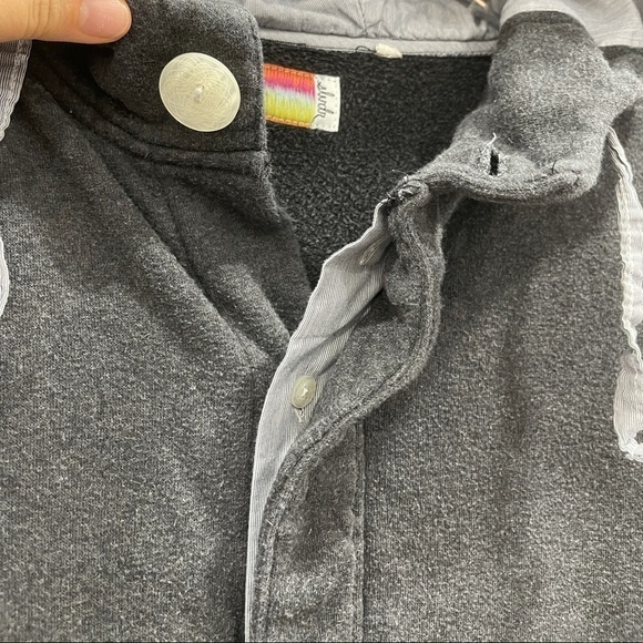 SLVDR Hoodie Button Pullover Sweatshirt Grey Large - Picture 5 of 8